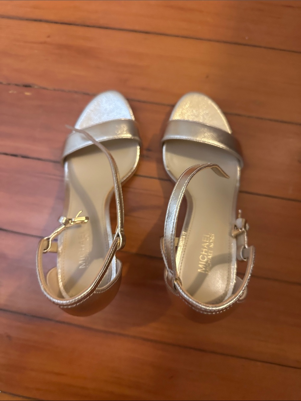 MICHAEL Michael Kors Metallic Gold Open-Toe Ankle-Strap Sandals